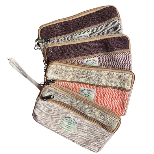 Pochette zippée en chanvre pour téléphone (assortiment)
