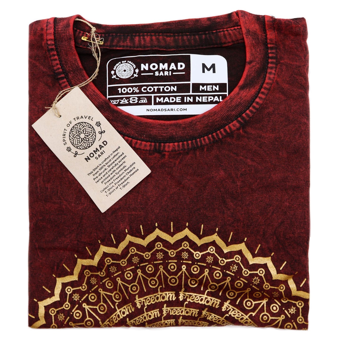 Petit T-shirt Nomad Sari - Mandala - Grenat