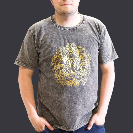 T-shirt oversize Nomad Sari - Hamsa - Gris foncé