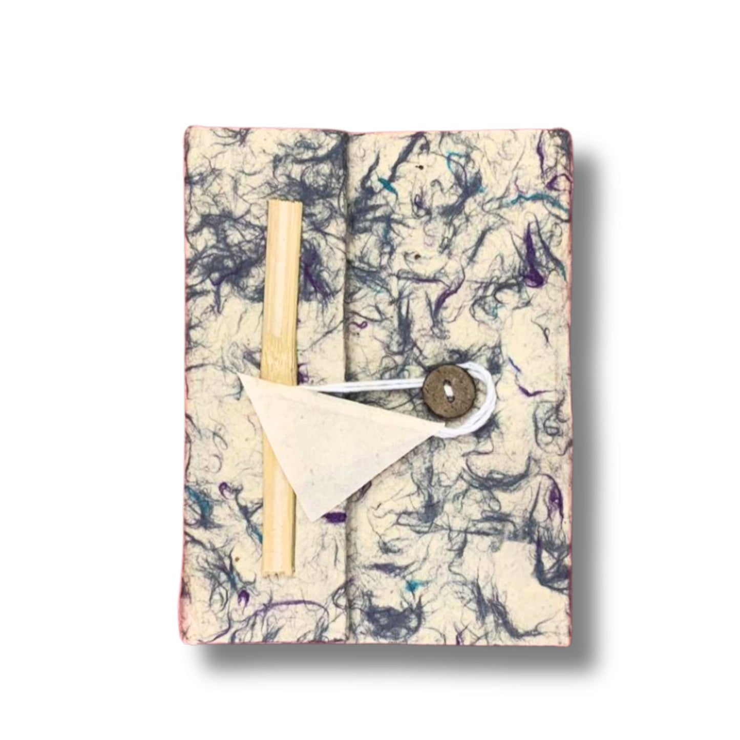 Grand carnet Lokta - Coton mélangé bleu - avec marque-page