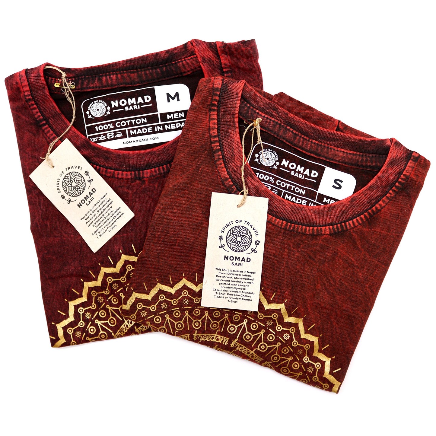 Petit T-shirt Nomad Sari - Mandala - Grenat