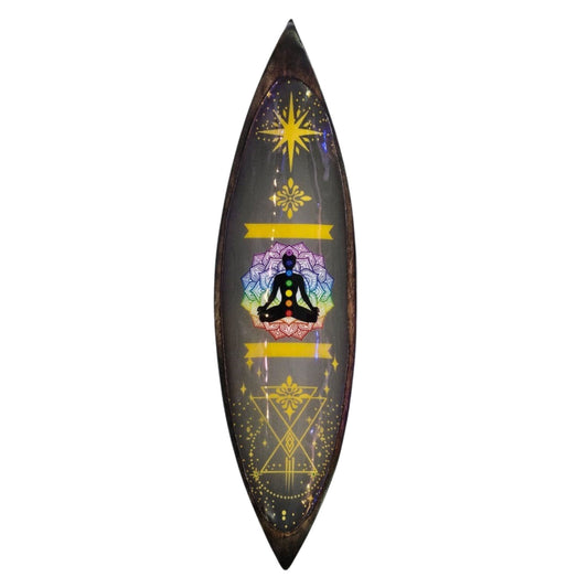 Porte-encens émaillé - Bois de manguier - Chakra
