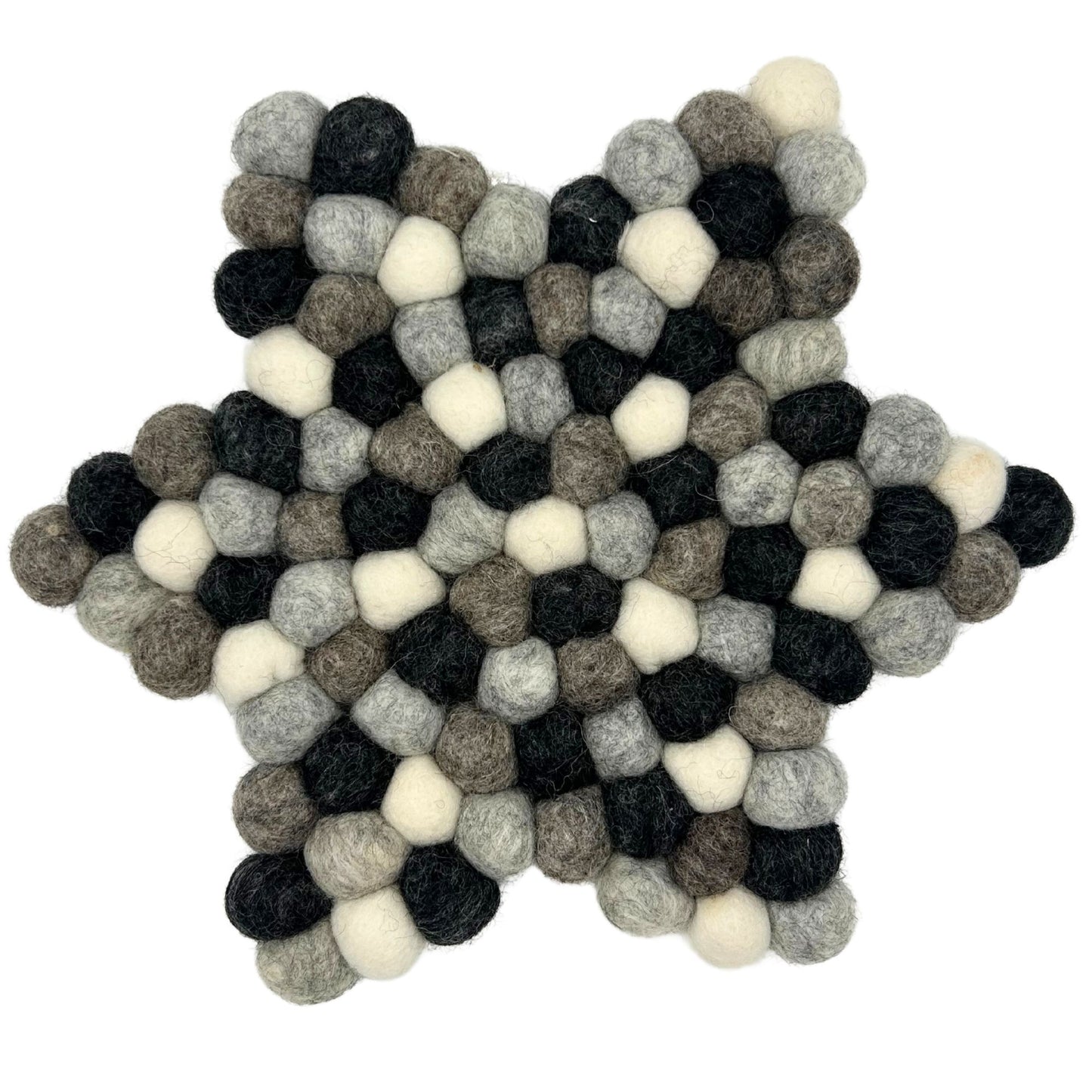 Centre de table en feutre en forme d'étoile (38 x 18 cm, gris multicolore)