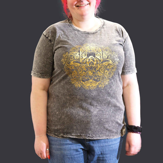T-shirt oversize Nomad Sari - Hamsa - Gris foncé