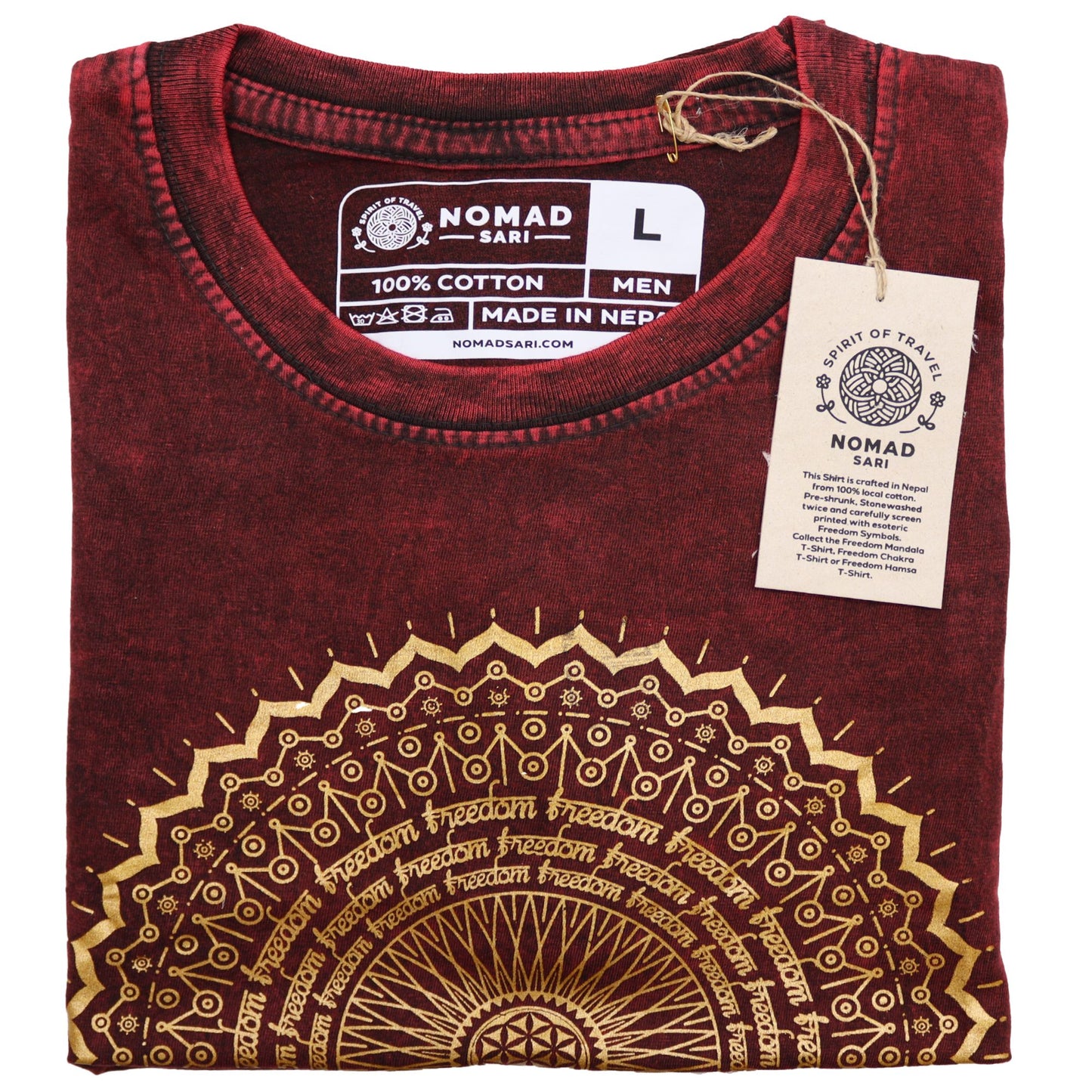 Petit T-shirt Nomad Sari - Mandala - Grenat