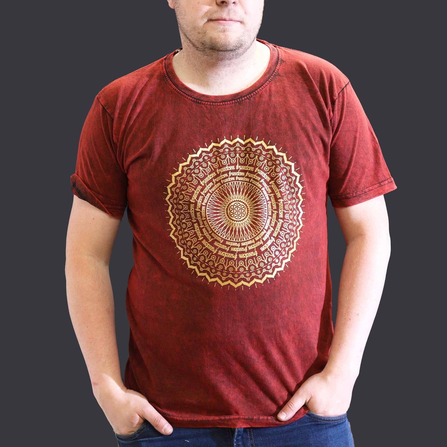 Petit T-shirt Nomad Sari - Mandala - Grenat