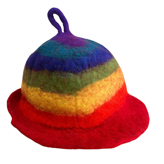 Chapeau de sauna en feutre - Arc-en-ciel