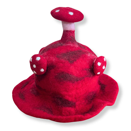 Chapeau melon en feutre - Rush To The Head Rouge
