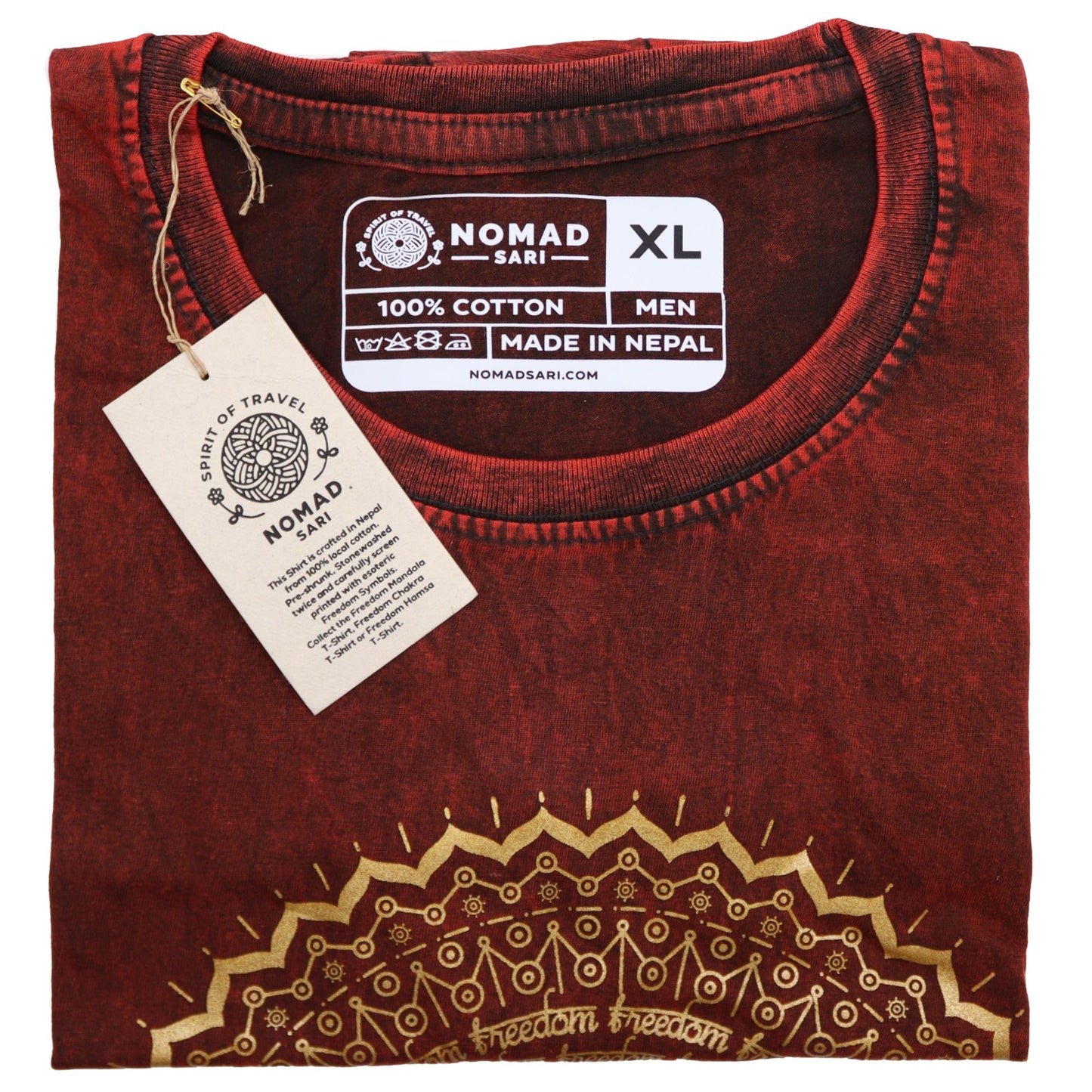 Petit T-shirt Nomad Sari - Mandala - Grenat