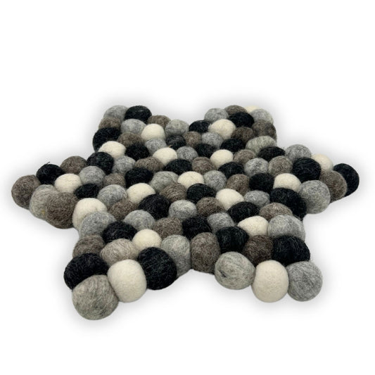 Centre de table en feutre en forme d'étoile (38 x 18 cm, gris multicolore)