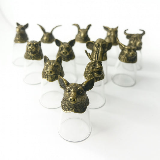 Vasos de chupito Bottom Up (25ml) - Bosque y Criaturas Místicas - Bronce Antiguo