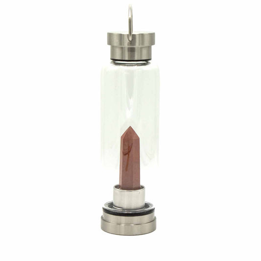 Minéral en bouteille - Jaspe rouge revigorant - Obélisque