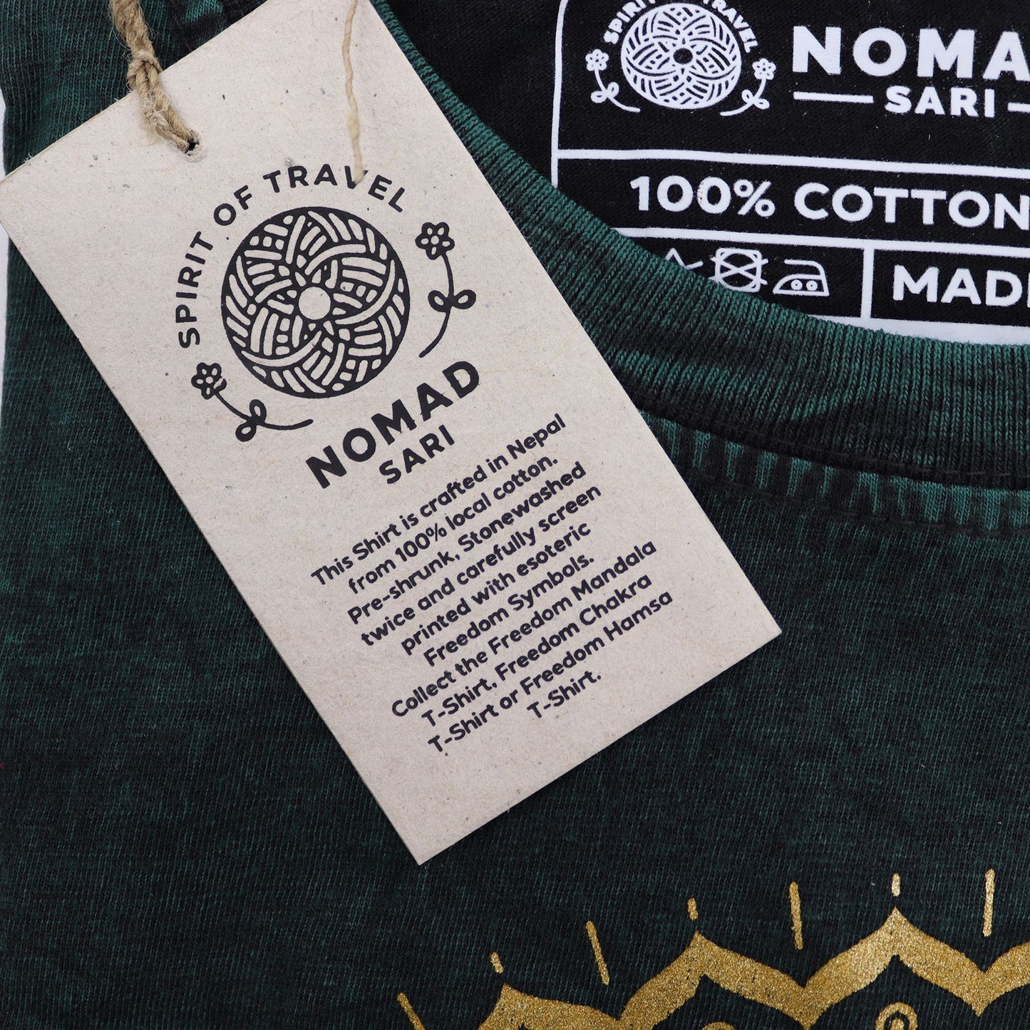 T-shirt Nomad Sari Petit Modèle - Mandala - Vert