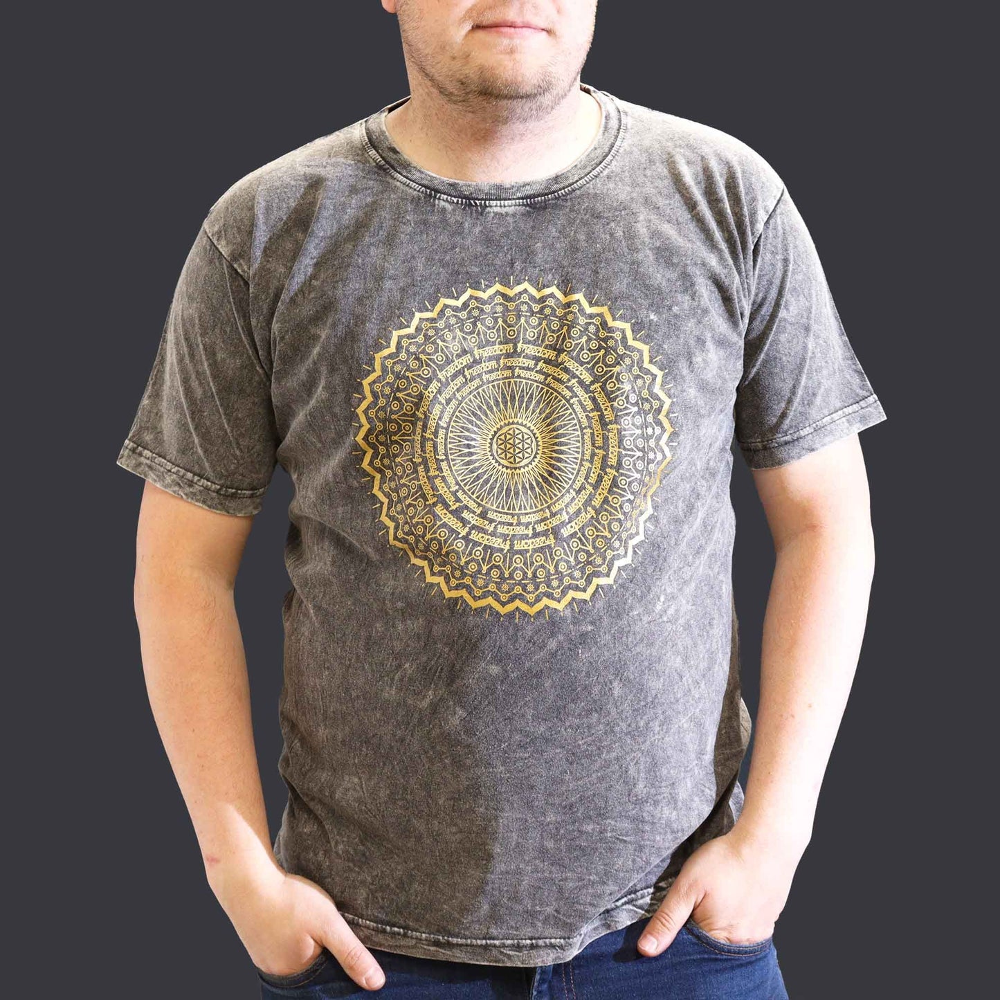 T-shirt Nomad Sari Small - Mandala - Gris foncé