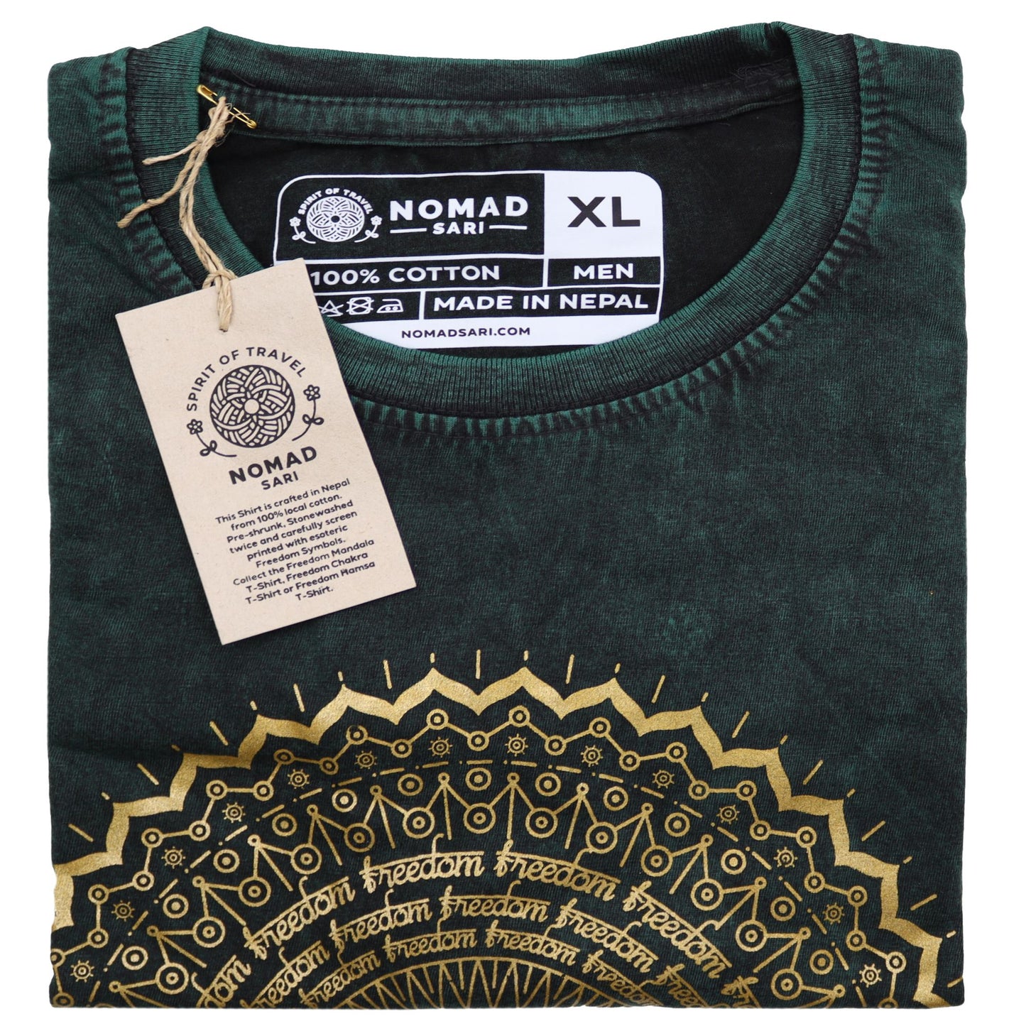 T-shirt Nomad Sari Petit Modèle - Mandala - Vert