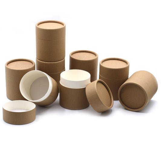 Tube en carton kraft brun Hauteur : 8,5 cm x Profondeur : 7,5 cm
