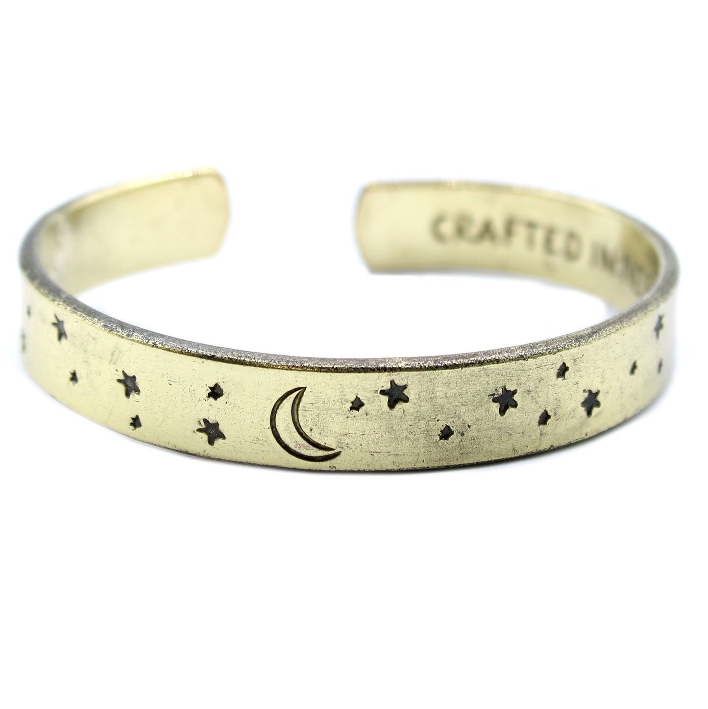 Bracelet inspirant - Lever de soleil en laiton, galaxie, étoiles, terre