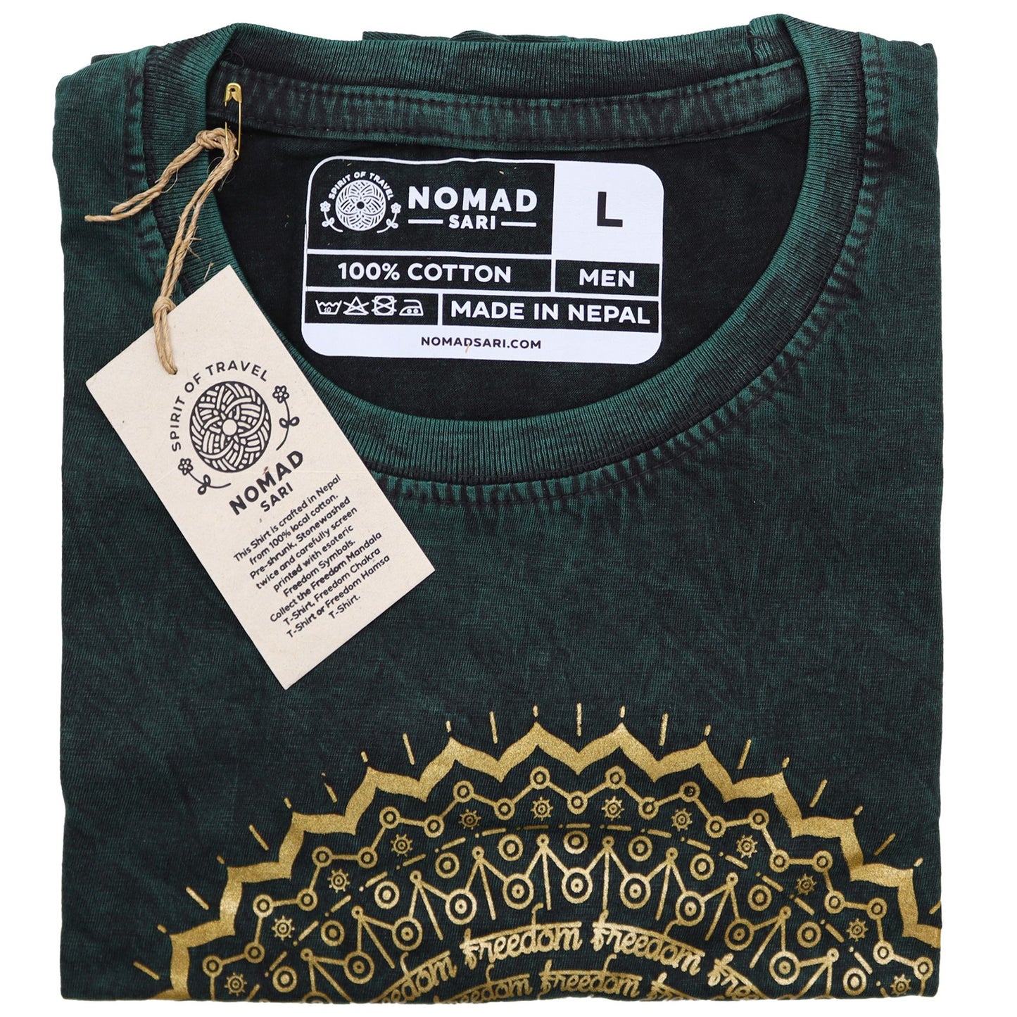 T-shirt Nomad Sari Petit Modèle - Mandala - Vert