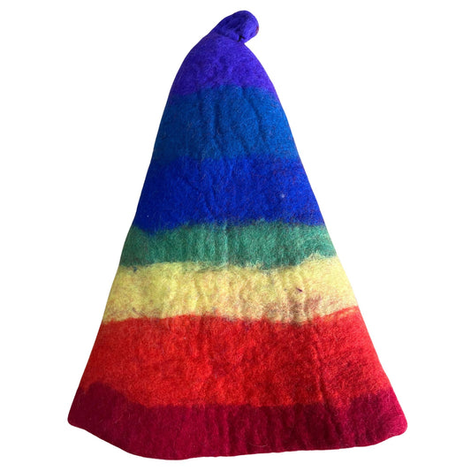 Chapeau de sorcier en feutre pour sauna - Arc-en-ciel