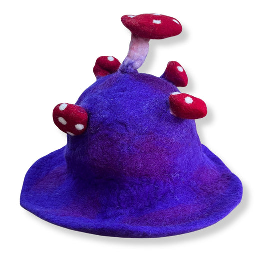 Chapeau melon en feutre - Violet foncé