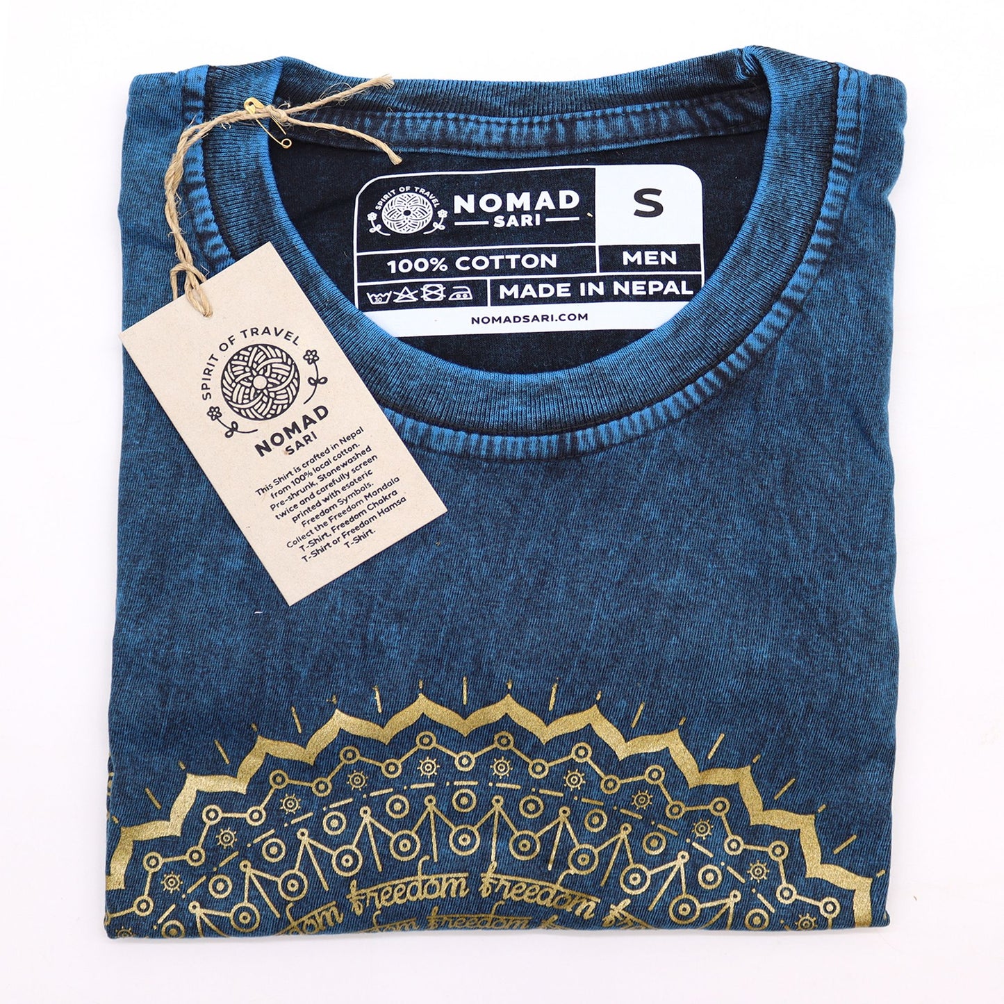 T-shirt Nomad Sari Petit Modèle - Mandala - Bleu