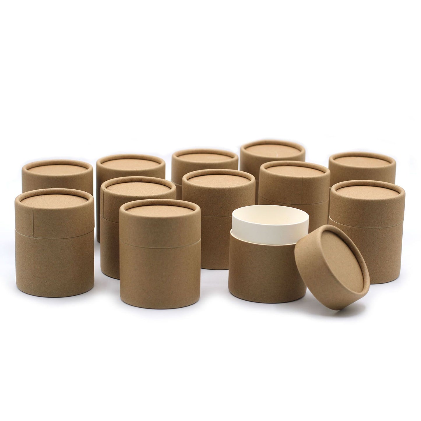 Tube en carton kraft brun Hauteur : 8,5 cm x Profondeur : 7,5 cm