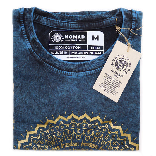 T-shirt Nomad Sari Petit Modèle - Mandala - Bleu