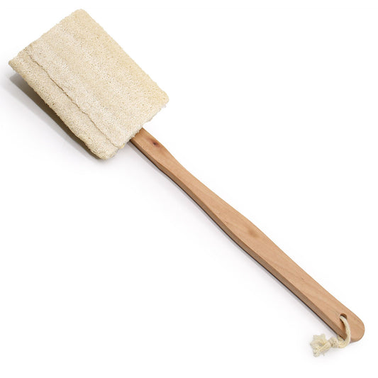 Luffa exfoliant pour le corps avec long manche