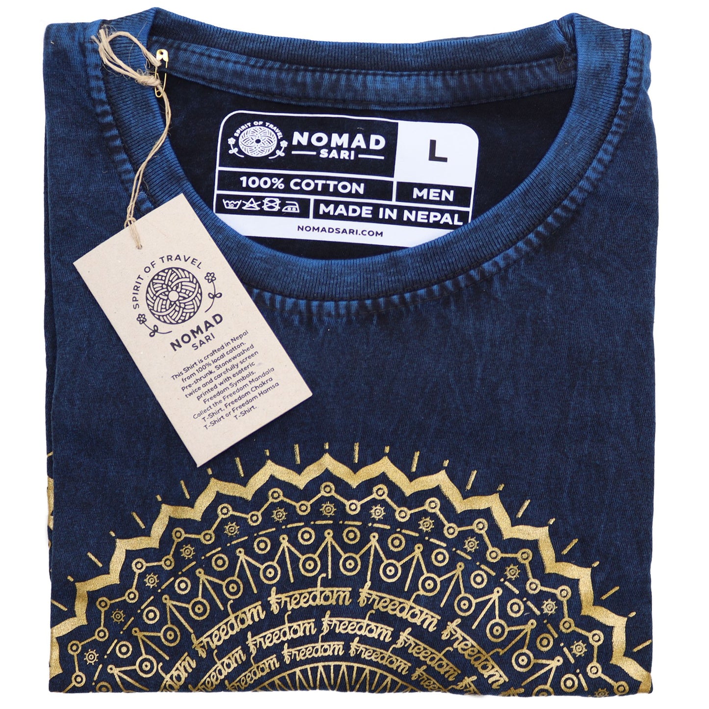 T-shirt Nomad Sari Petit Modèle - Mandala - Bleu