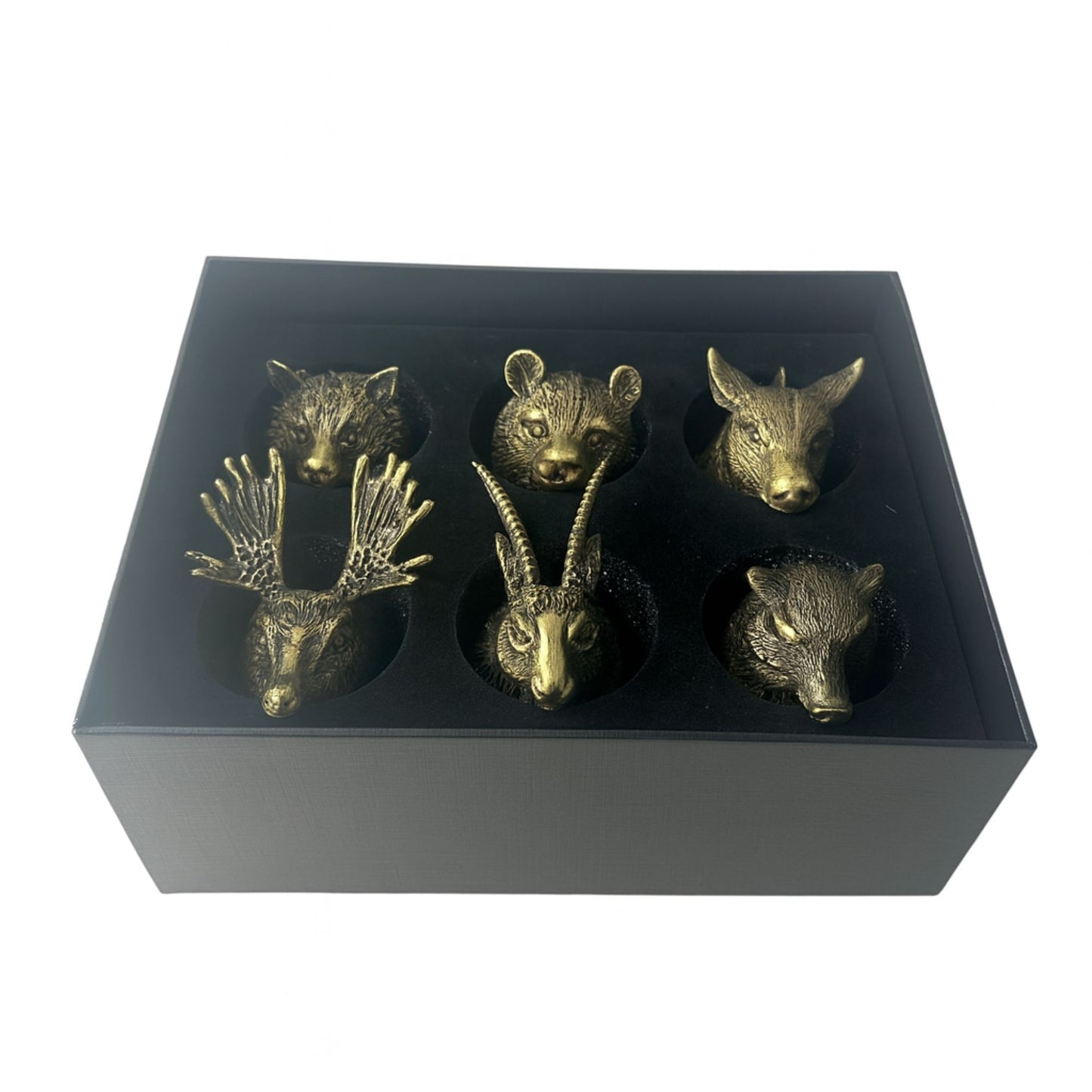 Set de regalo de 6 vasos de chupito (50 ml) - Criaturas Salvajes del Bosque - Bronce antiguo