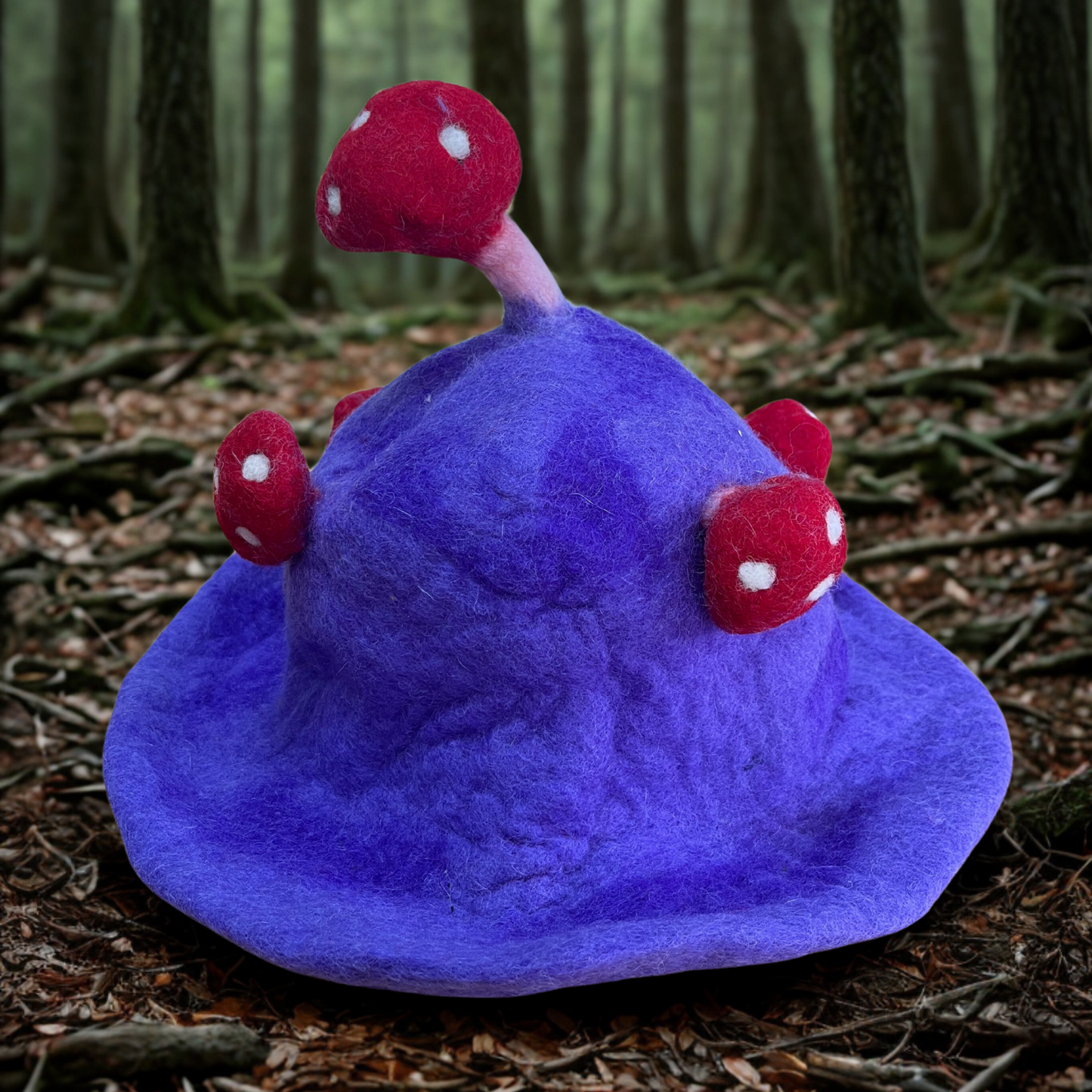 Chapeau melon en feutre - Brume violette rêveuse