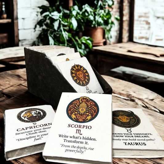 Carnets de style tibétain moyen avec signes du zodiaque - 40 feuilles (modèles assortis)