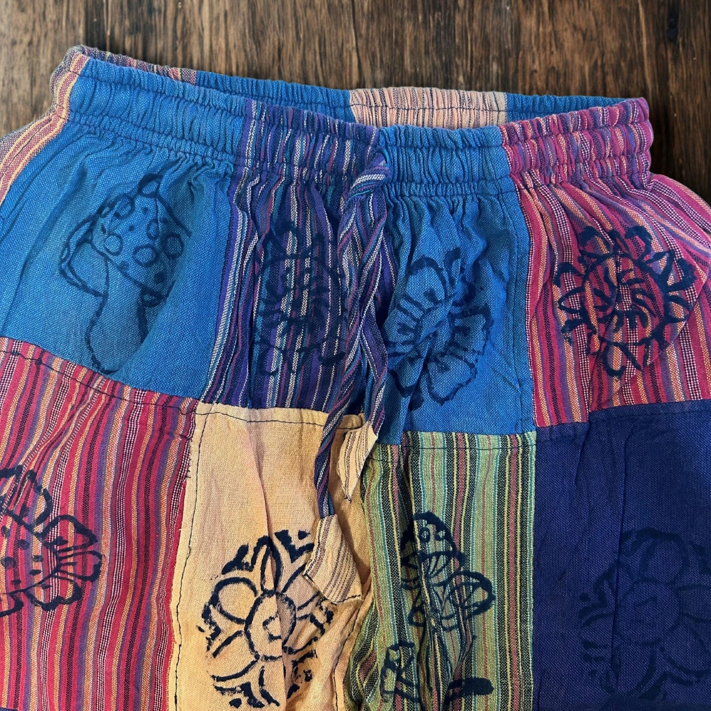 Sari nomade - Pantalon champignon - Motifs imprimés en bloc - Tons orange (L/XL)